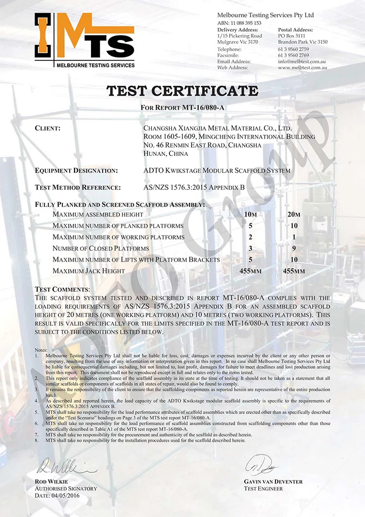 Building Construction Australia Standard Painted Quickstage/K Stage/Kwikform/Kwikstage Modular System Scaffolding