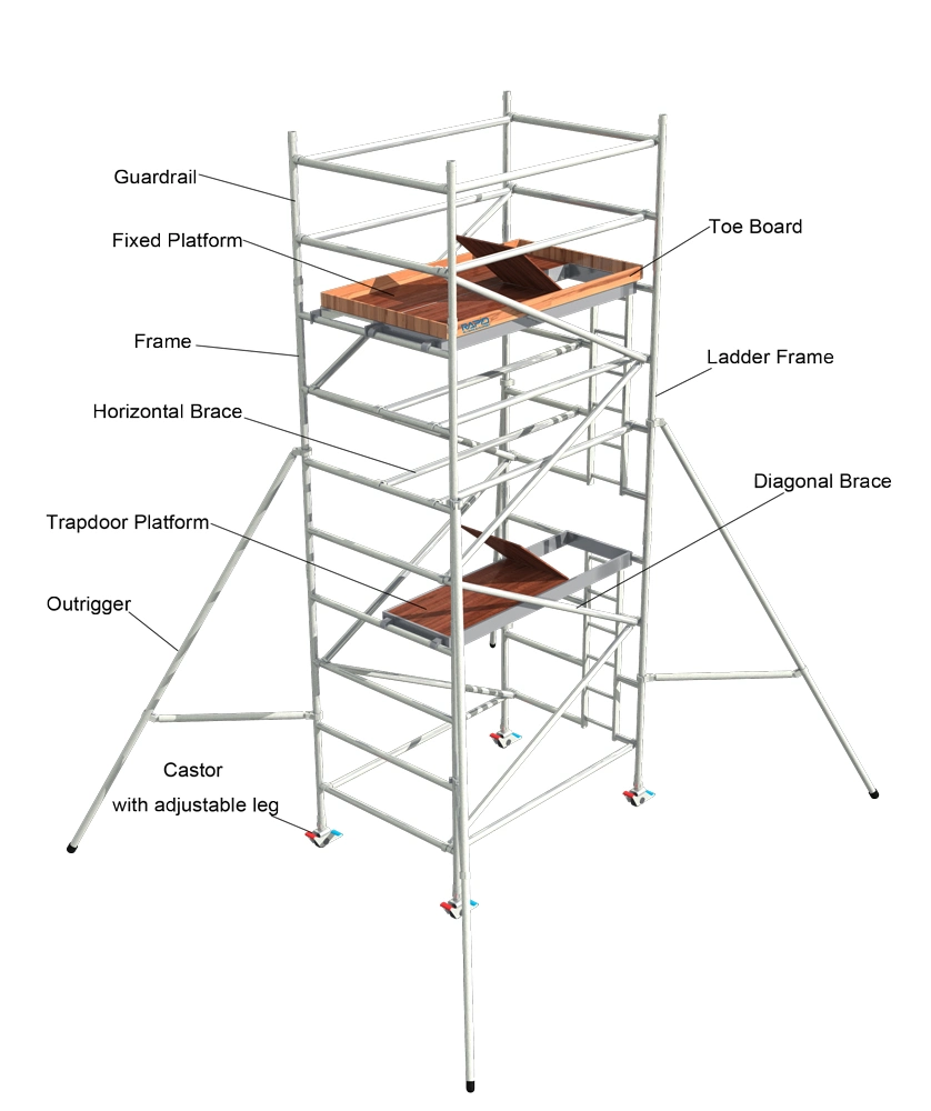 Aluminum Scaffolding Steel Scaffold Mobile System Tower for Construction (En Standard)