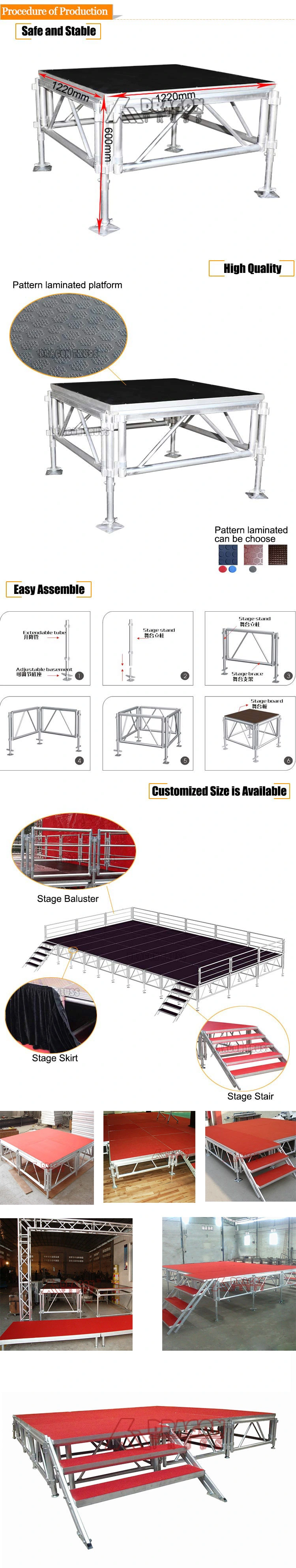 18mm Thickness Truss Stage Aluminum Portable Stage Concert Stage