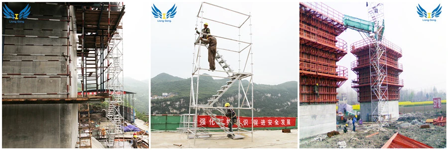 Lianggong Galvanized Steel Ringlock Scaffolding Mobile Stair Tower