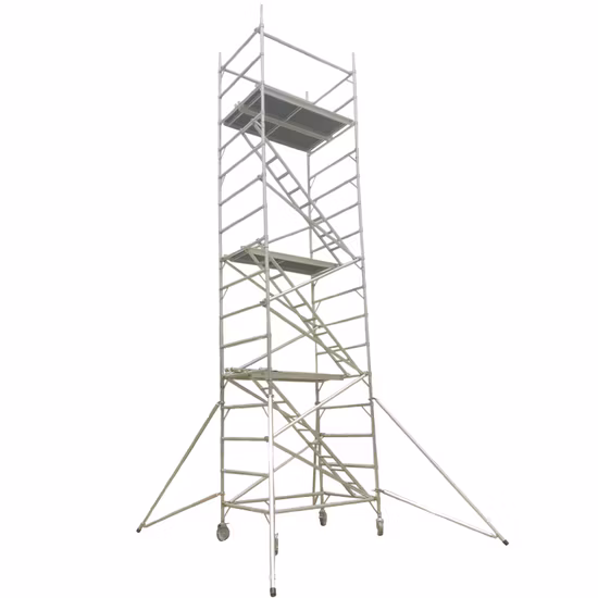 Aluminium Mobile Ladder Scaffolding with Step Stairs Wheel for Construction Works